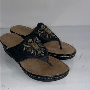 Naturalizer Comfort Black Embellished Sandals